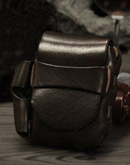 Cool Leather Mens Cigarette Case Cigarette Holder with Belt Loop Lighter Holder for Men