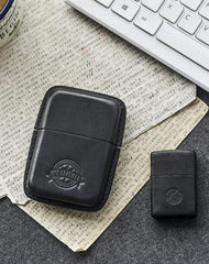 Cool Black Leather Mens 14pcs Cigarette Holder Case Cool Custom Cigarette Case for Men