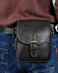Cool Mens Leather Side Bag Belt Pouch Holster Belt Case Waist Pouch for Men