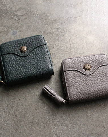 Cute LEATHER Womens Small Wallet Bifold Zipper Small Wallet FOR Women