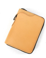 [On Sale] Handmade Mens Leather Biker Chain Wallet Cool Small Biker Wallets with Zippers