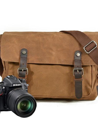 Mens Canvas Camera Messenger Bag Camera Side Bag Camera Shoulder Bag for Men