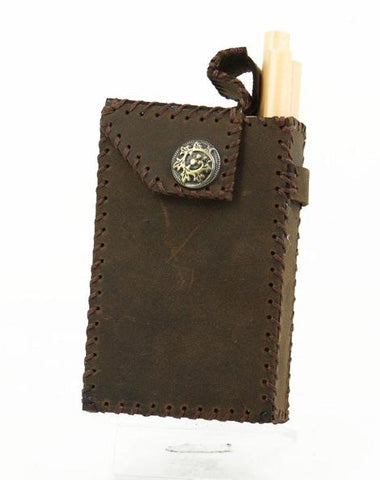 Cool Handmade Leather Mens Vintage Coffee Cigarette Holder Case for Men