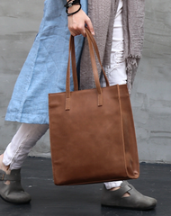 Vintage WOMENs LEATHER Tote Bag Stylish Leather Work Tote Purses FOR WOMEN