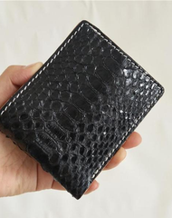 [On Sale] Handmade Cool Mens Snake Skin Bifold Small Wallet Slim billfold Wallet