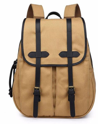 Mens Canvas Leather Backpacks Canvas Travel Backpack Canvas School Backpack for Men