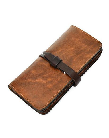 [On Sale] Handmade Vintage Mens Leather Long Wallet Cool Long Wallet for Men