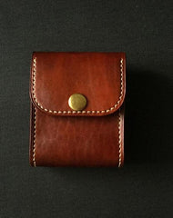 Leather Brown Mens Cigarette Case Cigarette Holder Belt Pouch with Belt Loop for Men