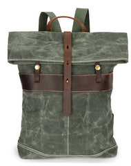 Waxed Canvas Mens Cool Backpacks Canvas Travel Backpack Canvas School Backpack for Men