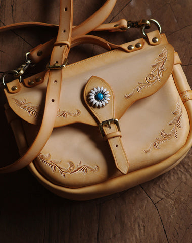 Handmade LEATHER WOMENs Vintage SHOULDER Purse Saddle BAG Purses FOR WOMEN