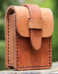 Cool Leather Mens Cigarette Case with Belt Loop Handmade Cigarette Holder for Men