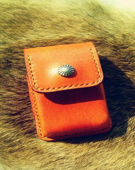 Cool Mens Brown Leather Zippo Lighter Cases with Loop Zippo lighter Holder with clips