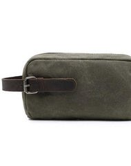 Cool Waxed Canvas Leather Mens Zipper Wristlet Bag Vintage Clutch Zipper Bag for Men