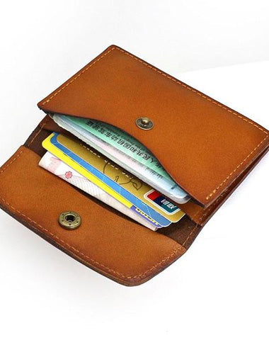 Leather Mens Card Wallet Front Pocket Wallet Small Slim Wallets Change Wallets for Men