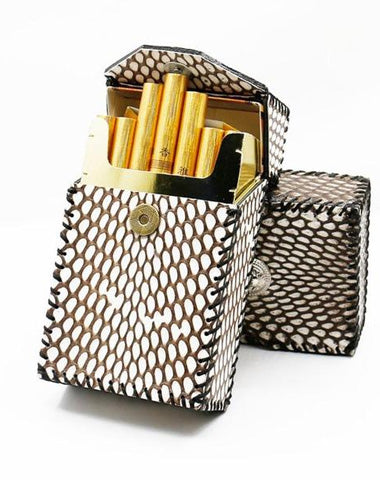 Cool Leather Cigarette Holder Mens Snake Skin Handmade Cigarette Holder Case for Men