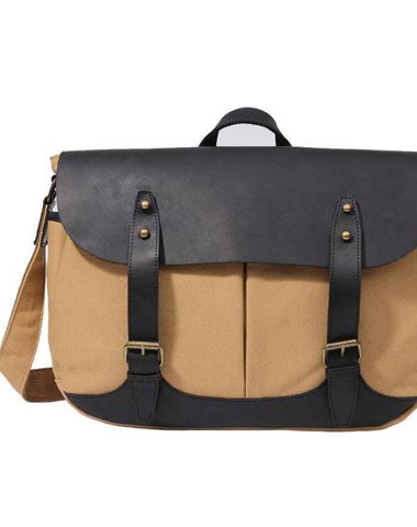 Mens Canvas Leather Messenger Bag Saddle Side Bag Canvas Shoulder Bag for Men