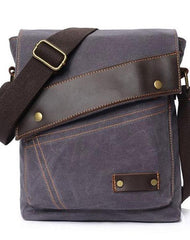 Mens Waxed Canvas Small Side Bag Messenger Bag Canvas Courier Bag for Men