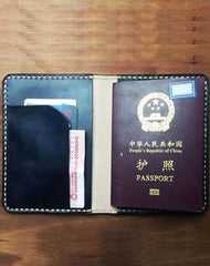 Mens Leather Slim Passport Wallets Leather billfold Small Travel Wallet for Men