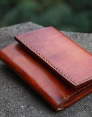 Handmade Leather Mens Small Trifold Wallet Vintage Cool billfold Wallet for Men