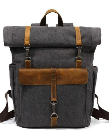 Cool Canvas Mens Travel Backpack Canvas School Backpack Laptop Backpack for Men