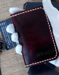 Leather Mens Slim Front Pocket Bifold Small Wallets Card Wallet for Men