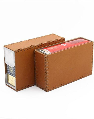 Handmade Brown Leather Cigarette Holder Mens Cool Cigarette Holder Case for Men