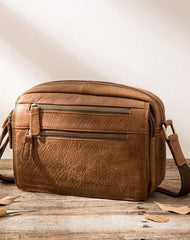 Small Cool Leather Mens Messenger Bags Shoulder Bag  for Men