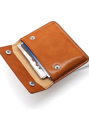 Leather Mens Card Wallet Slim Front Pocket Wallet Small Change Wallets for Men