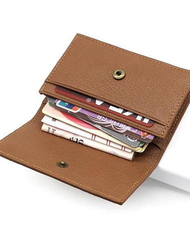 Leather Mens Card Wallet Front Pocket Wallet Small Slim Wallets Change Wallet for Men