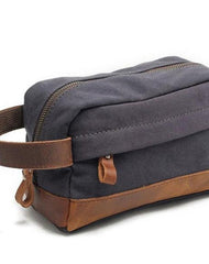 Cool Canvas Leather Mens Zipper Wristlet Bags Vintage Clutch Zipper Bags for Men