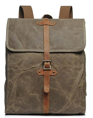 Cool Waxed Canvas Mens School Backpack Canvas Travel Backpack Canvas Backpack for Men