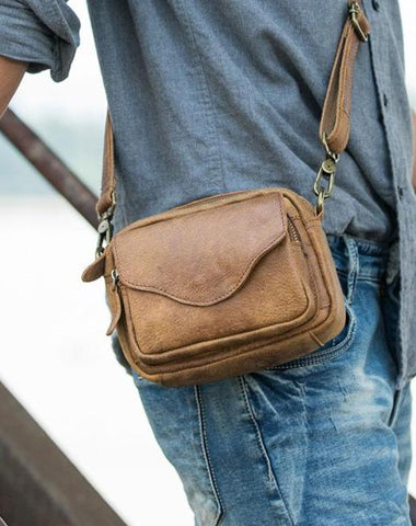 Leather Belt Pouch Phone Case Mens Waist Bag Shoulder Bag for Men