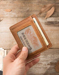 Leather Mens Slim Card Holder Front Pocket Wallets Card Wallet for Men