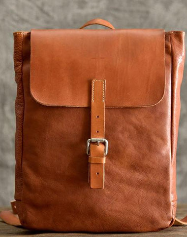 Brown Leather Mens Women Backpack Satchel Backpack School Backpack for men