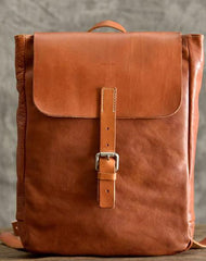 Brown Leather Mens Women Backpack Satchel Backpack School Backpack for men