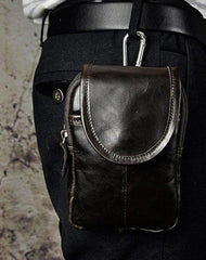 Small Mens Leather Belt Pouch Side Bag Holster Belt Case Waist Pouch for Men