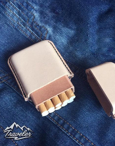 Leather Mens Cigarette Holder Case Vintage Custom Cigarette Cases for Men