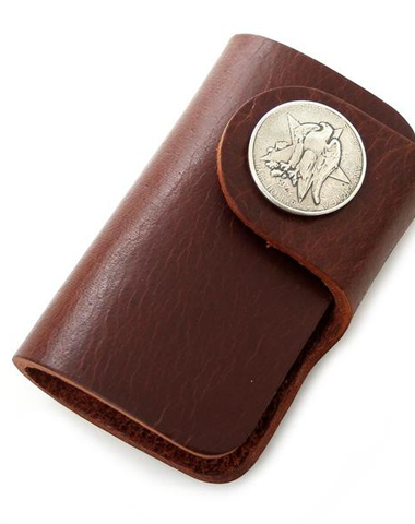 [On Sale] Handmade Mens Leather Biker Key Wallets Cool Small Key Wallets Key Holder