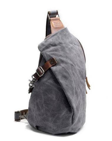 Cool Waxed Canvas Mens One Shoulder Pack Sling Bag Chest Bag for men