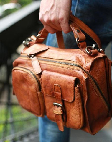 Vintage Brown Leather Mens Messenger Bag Handbag Shoulder Bag for men
