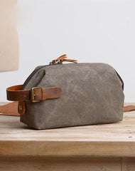Large Canvas Mens Clutch Bag Zipper Wristlet Bag Phone Purse for Men