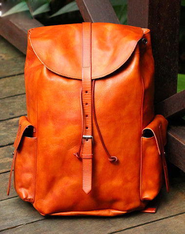 Cool Leather Mens Backpack Vintage Travel Backpack School Backpack for men - EverHandmade