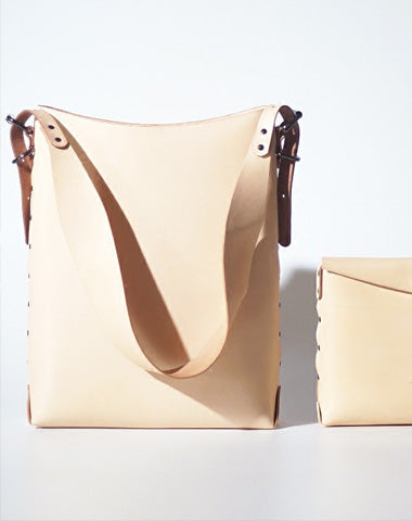 Handmade Leather Shoulder Tote Purse With Matching Wallet for Women