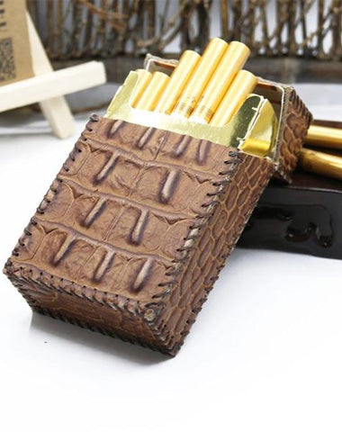 Cool Leather Cigarette Holder Handmade Mens Cigarette Holder Case for Men