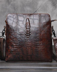 Cool Coffee Small Leather Mens Messenger Bag Shoulder Bag for Men