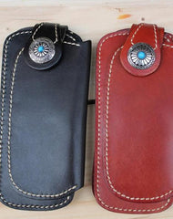 Handmade Biker Leather Chain Wallet Cool Bifold Long biker Wallet for Men
