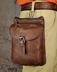 Cool Mens Leather Side Bag Belt Pouch Holster Belt Case Pack Waist Pouch for Men