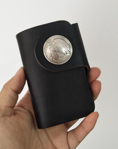 [On Sale] Handmade Mens Leather Biker Key Wallets Cool Small Key Wallet Key Holder