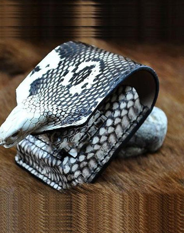 Cool Leather Mens Snake Cigarette Case Cigarette Holder Belt Pouch with Belt Loop for Men