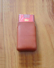 Handmade Brown Leather Mens Cigarette Case Cigarette Holder Case for Men